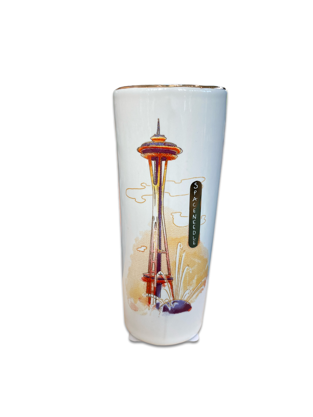 Tall Watercolor Space Needle Shot Glass