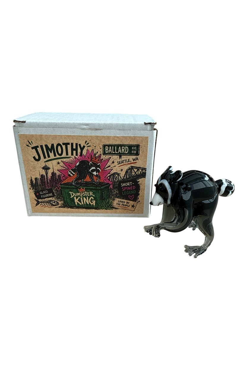 Jimothy the Seattle Legend Hand Made Glass Figurine