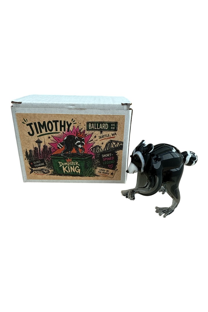 Jimothy the Seattle Legend Hand Made Glass Figurine