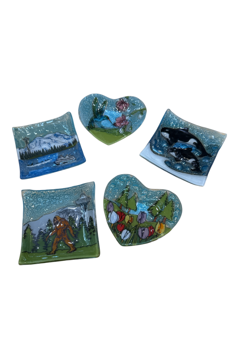 Decorative Glass Trinket Plates