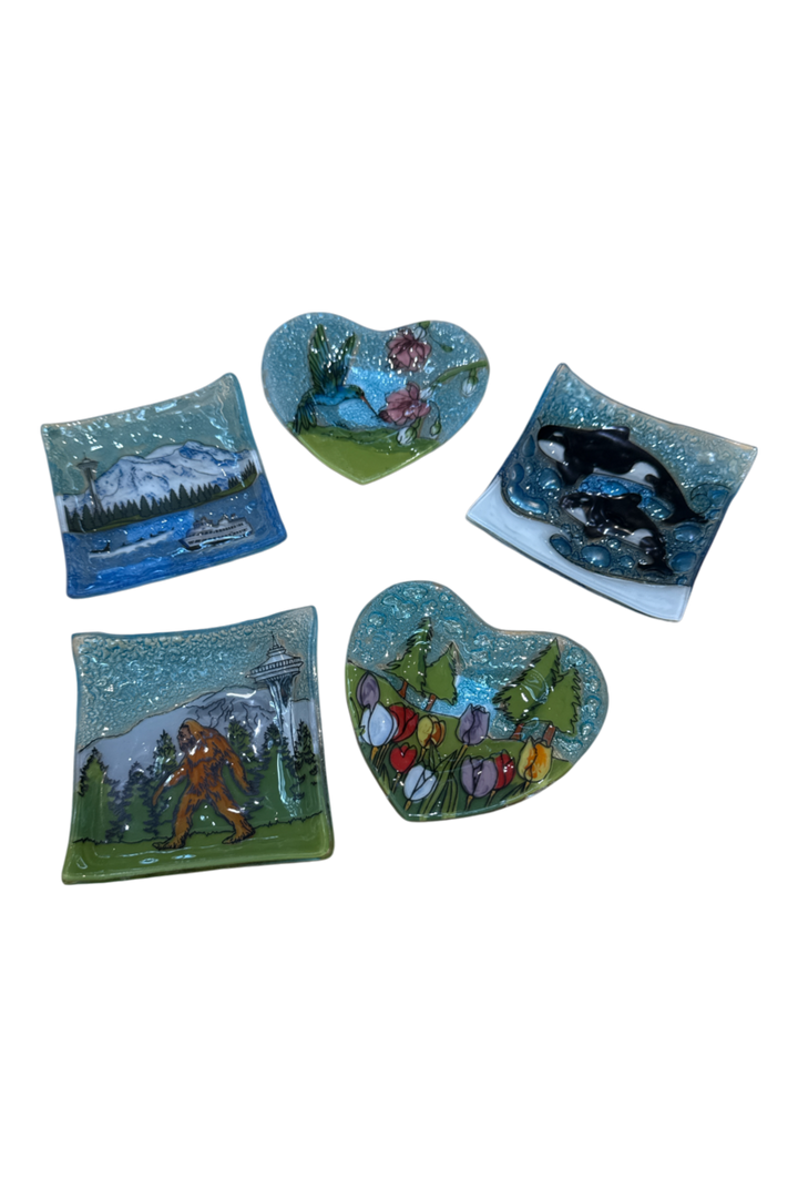 Decorative Glass Trinket Plates