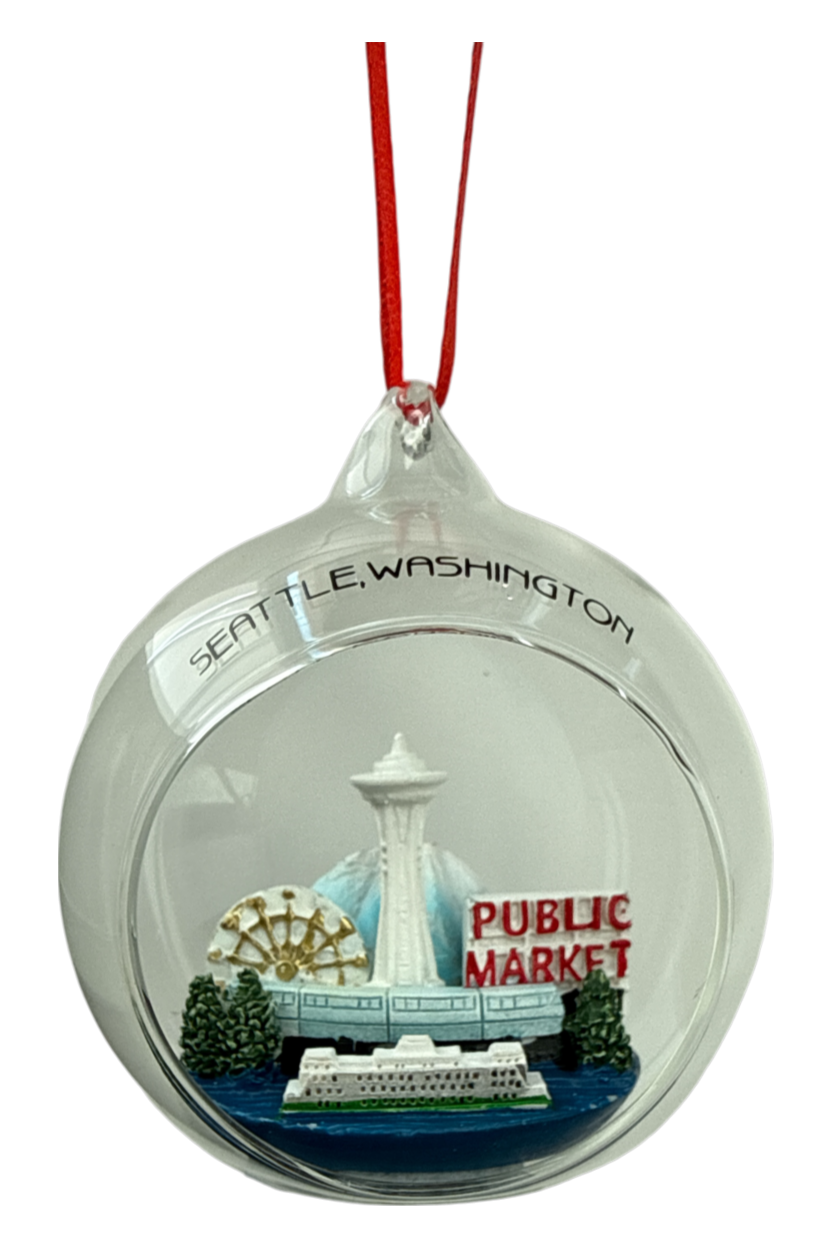 Glass Ball Resin Skyline Ornament