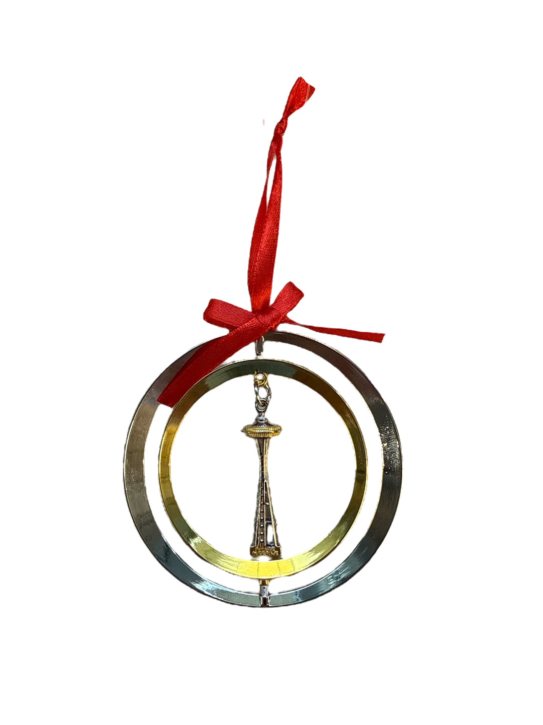 Gold Rings Space Needle Ornament