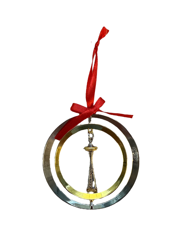 Gold Rings Space Needle Ornament