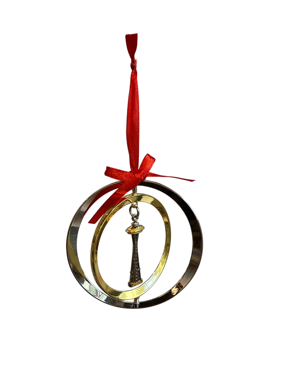 Gold Rings Space Needle Ornament