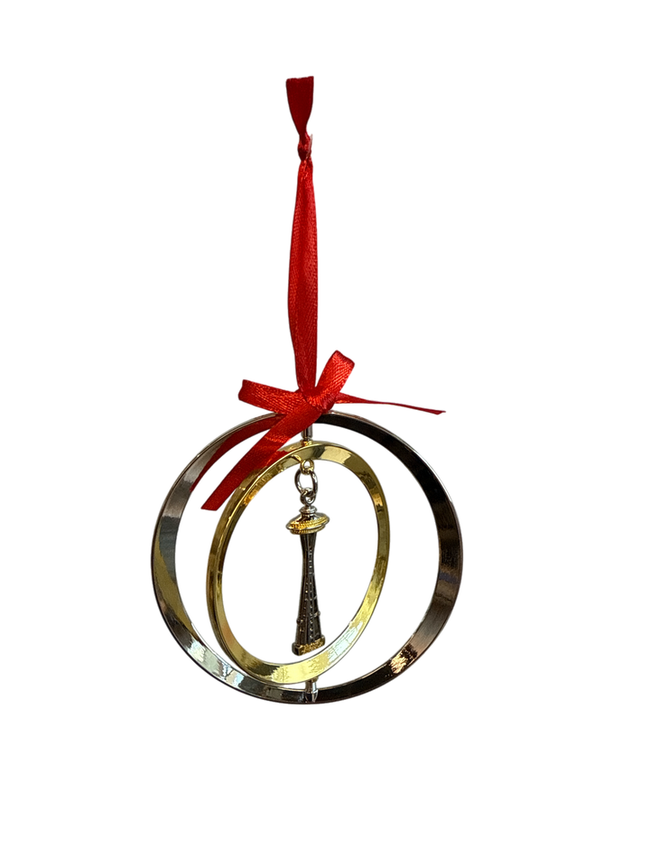 Gold Rings Space Needle Ornament