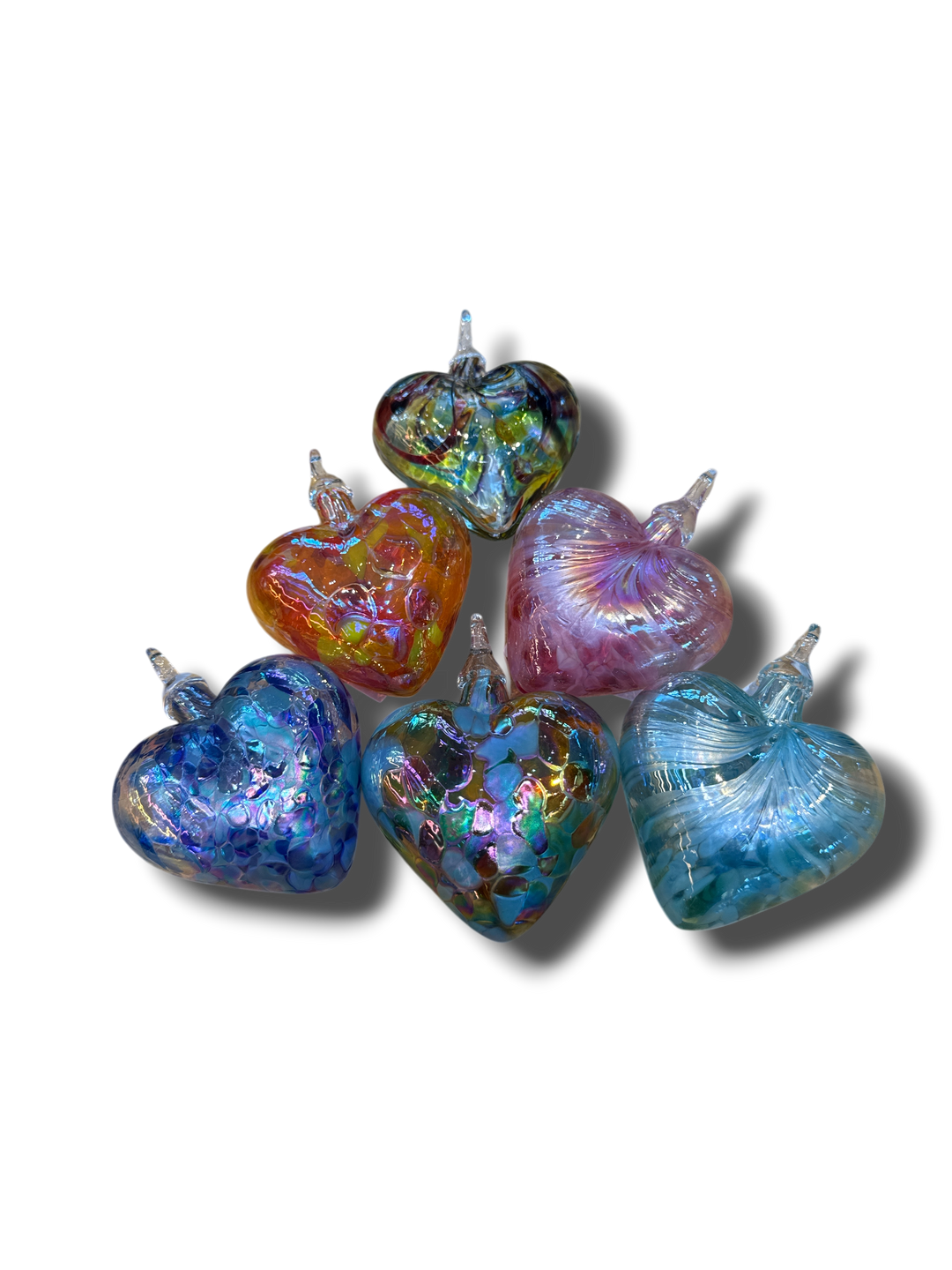 Handblown Glass Heart Ornaments