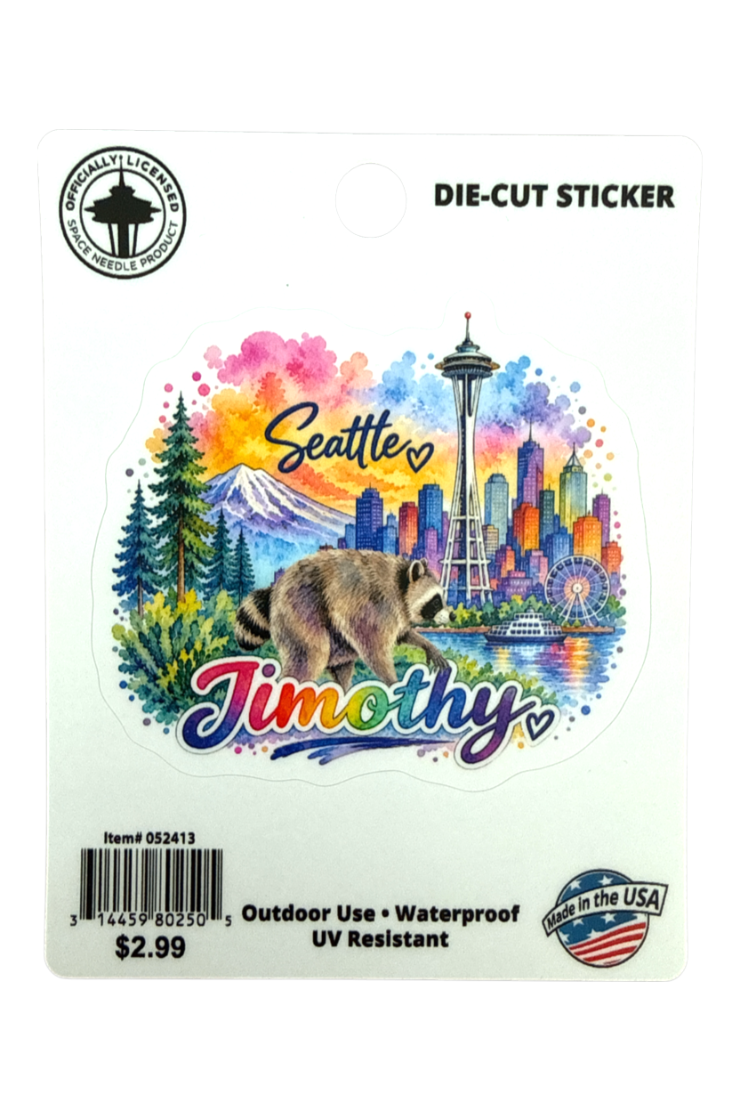 Jimothy Seattle Watercolor Sticker