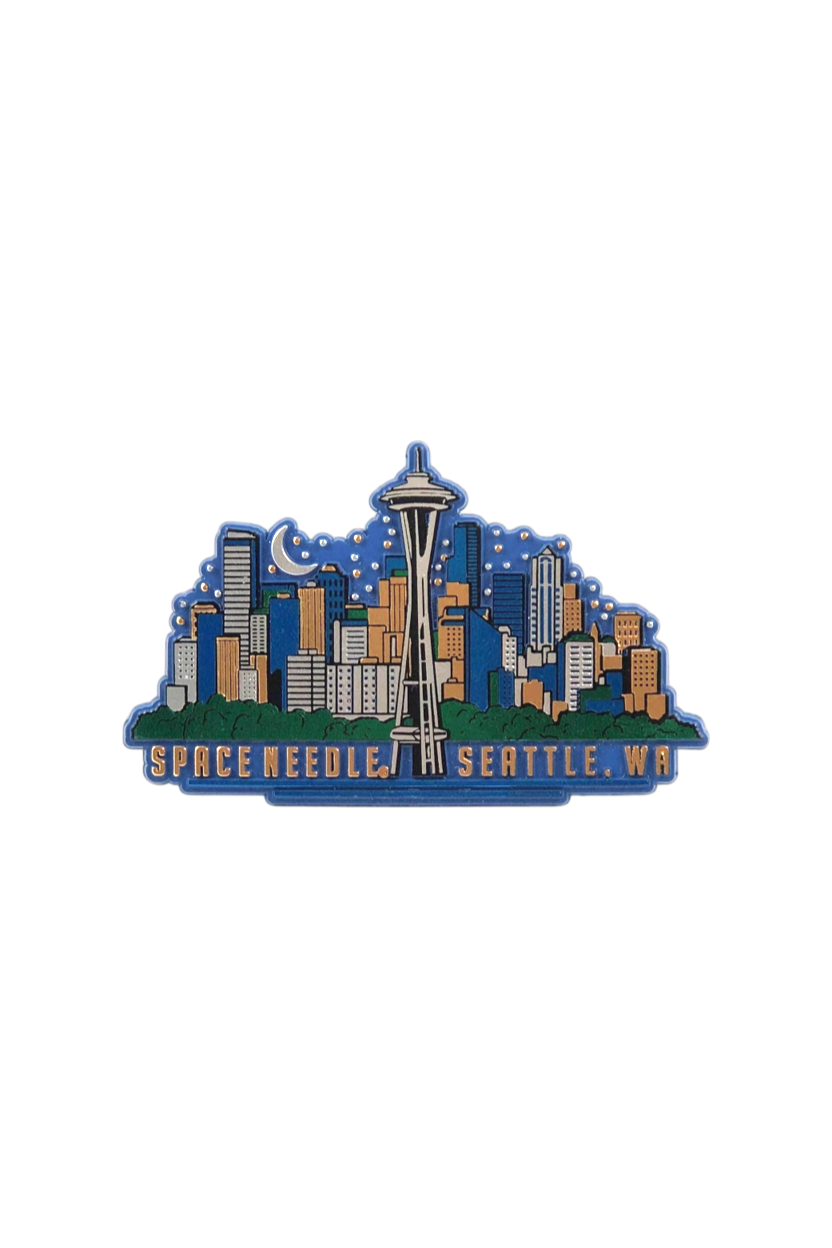 Night sky Seattle Skyline Magnet