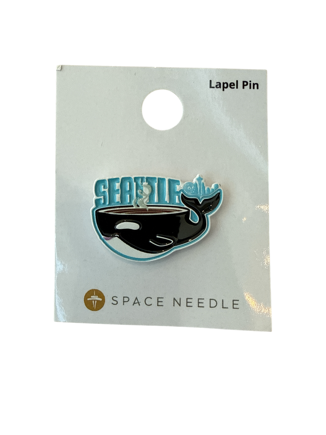 Orca Coffee Cup Pin