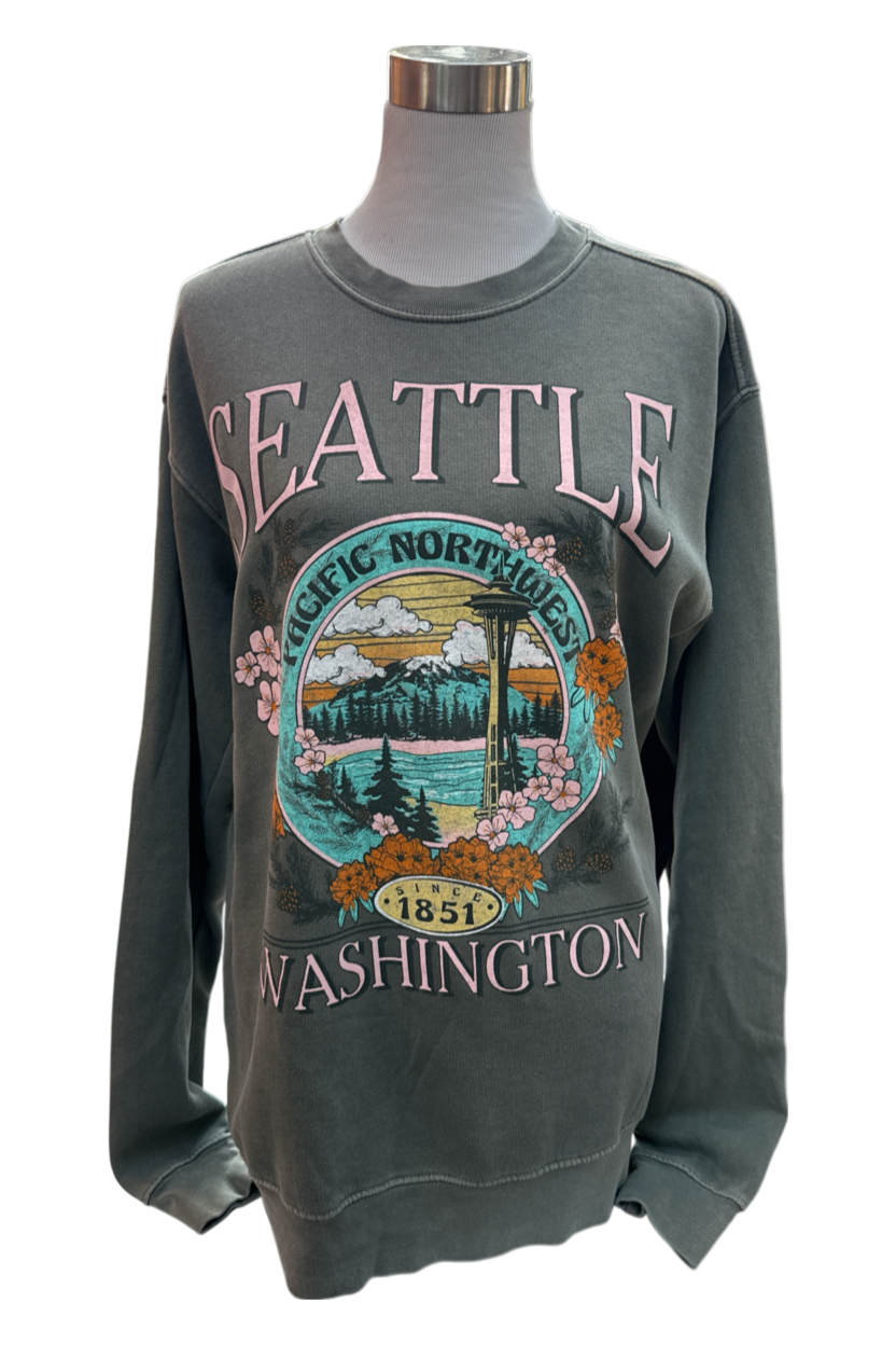 PNW Flowers Crew Neck Sweatshirt