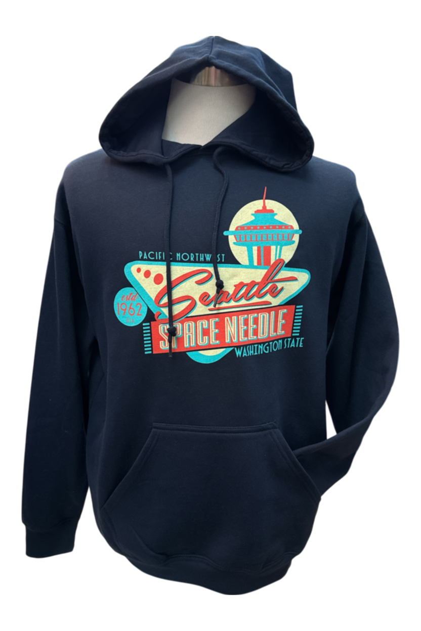Space Needle Retro Sign Hoodie