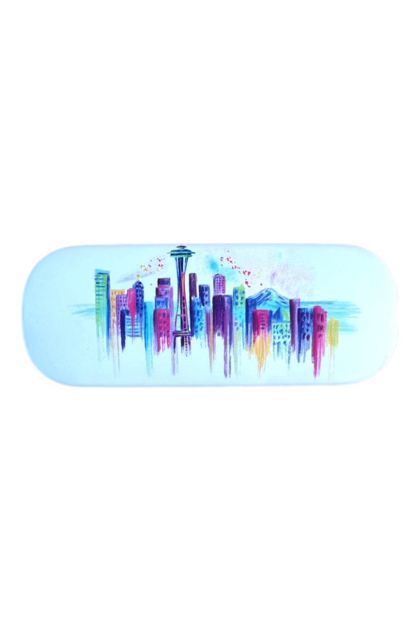 Skyline Watercolor Eye Glass Case
