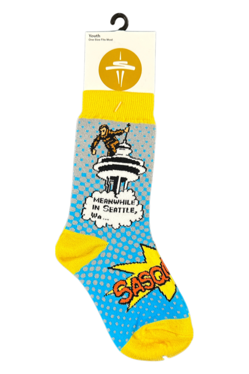Youth King Squatch Comic Socks