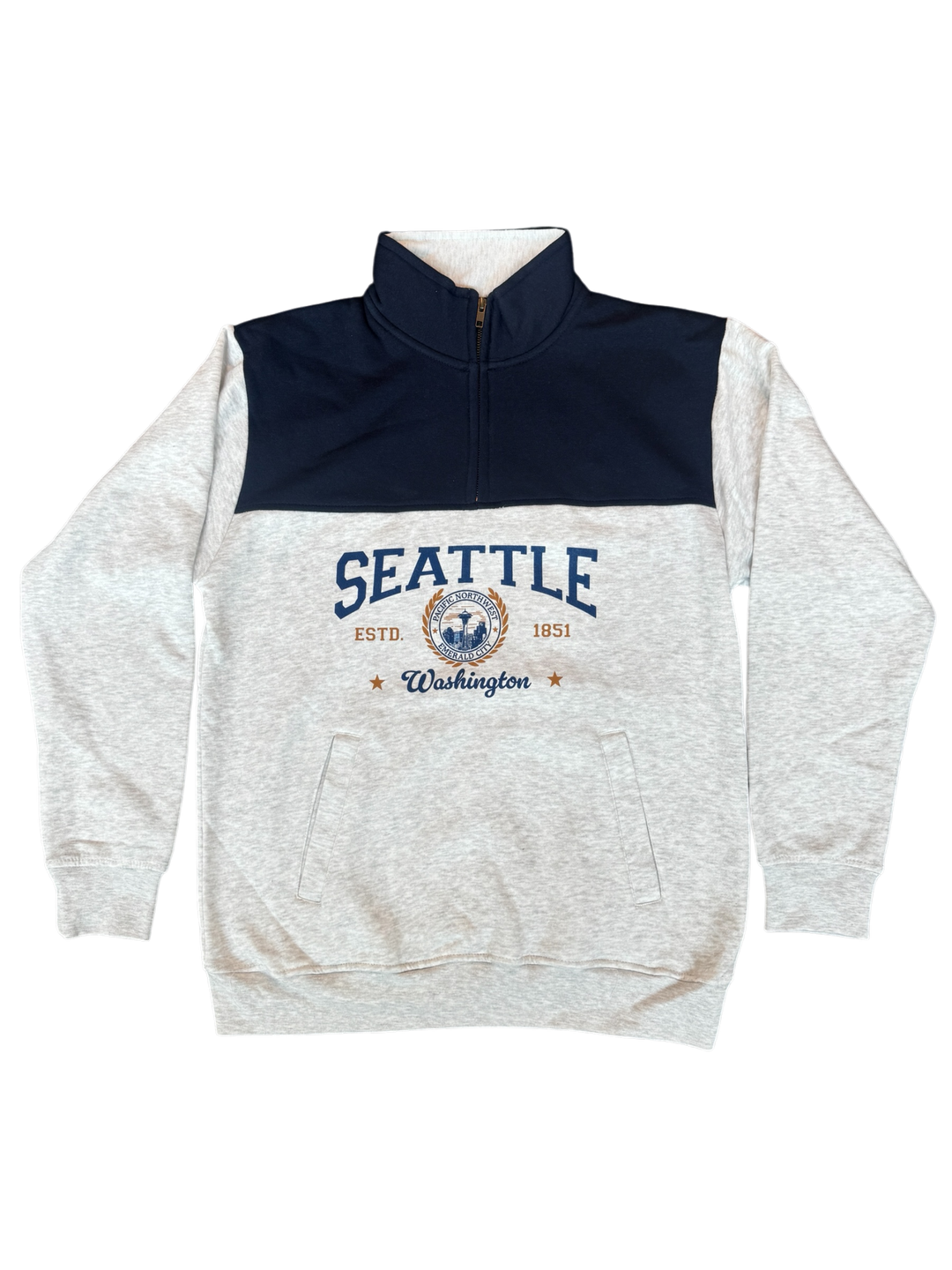 Quarter zip Collegiate Seattle Sweatshirt