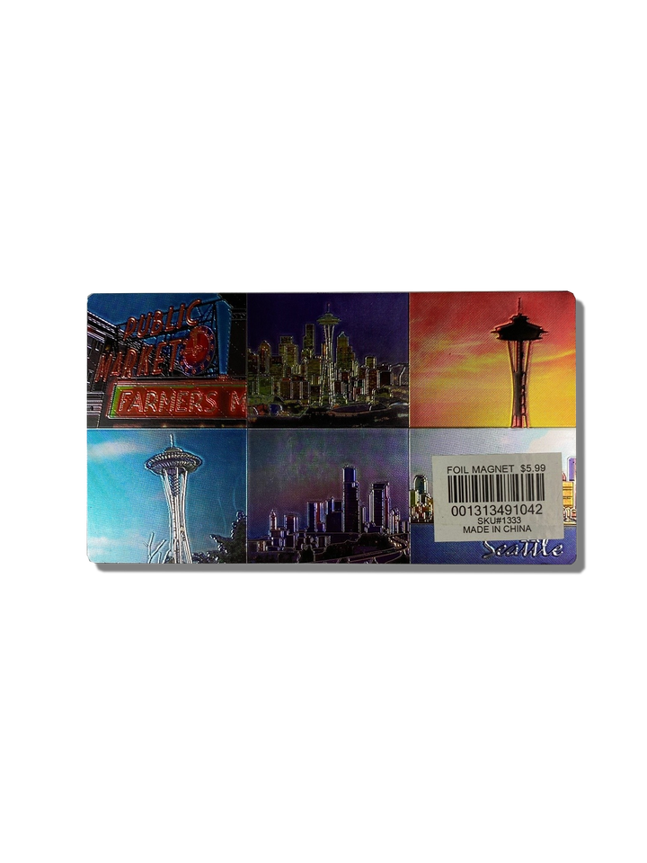 Seattle Skyline Double Sided Foil Magnet