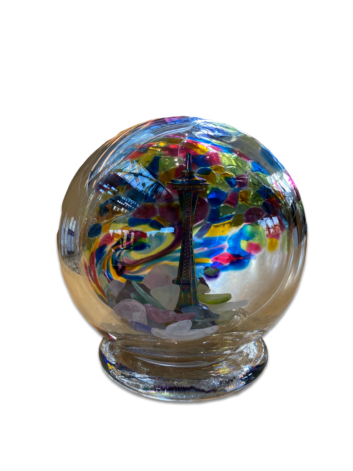 Space Needle Rainbow Glass Globe
