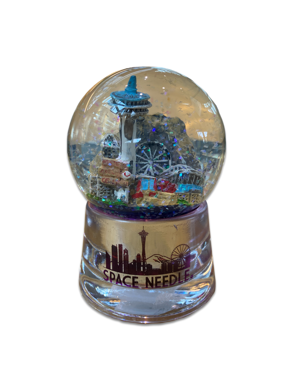 Space Needle Snow Globe with Glass Base