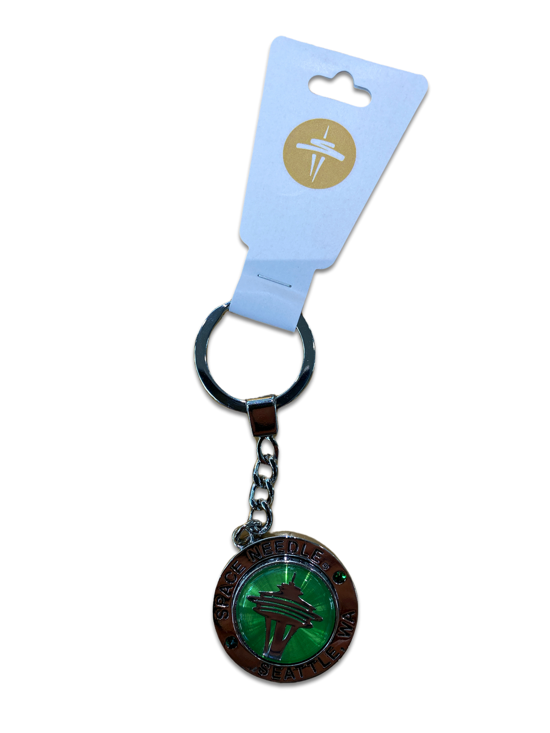 Spinning disc Space Needle Key Chain