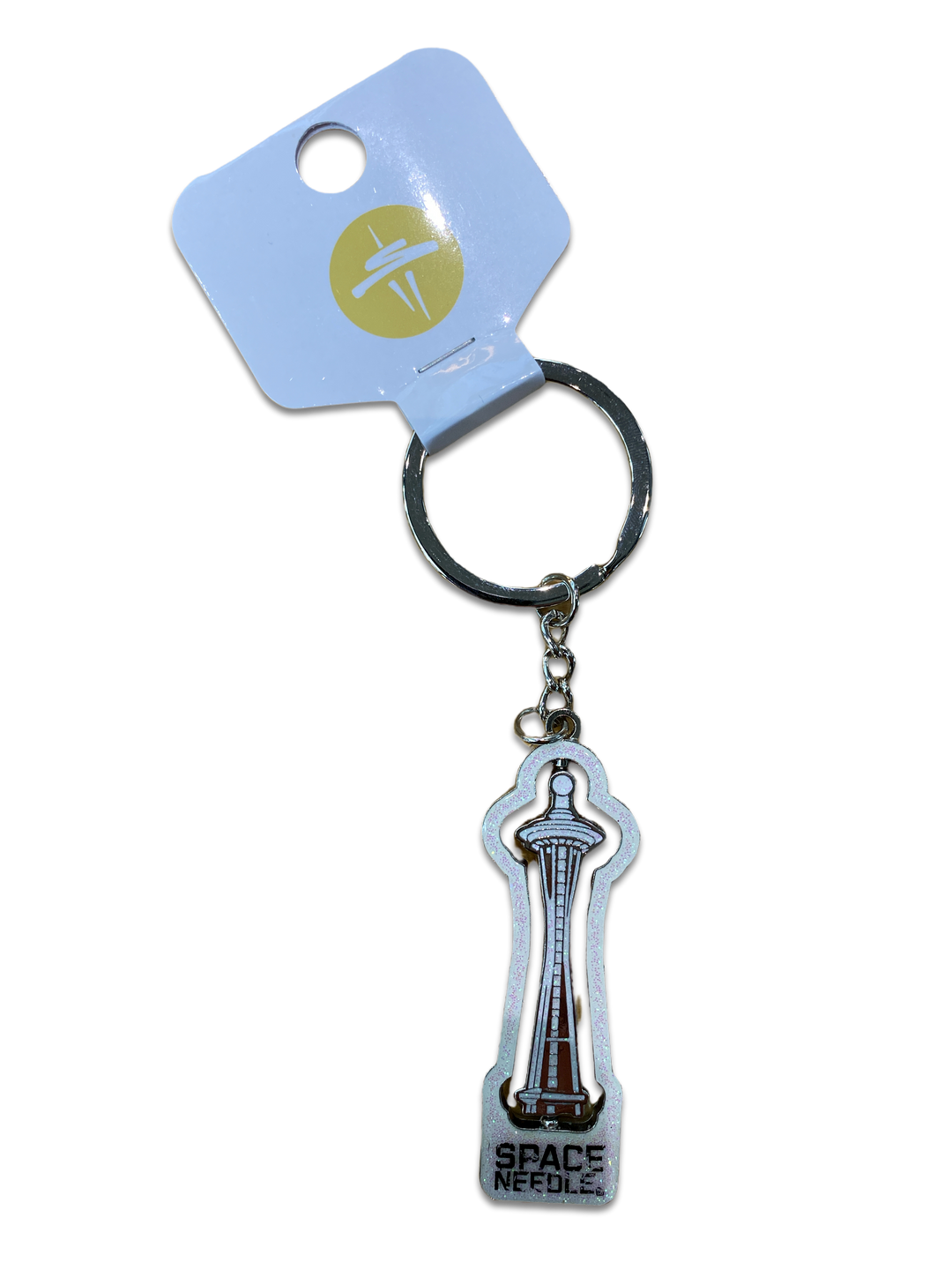 Space Needle Spinning Glitter Key Chain