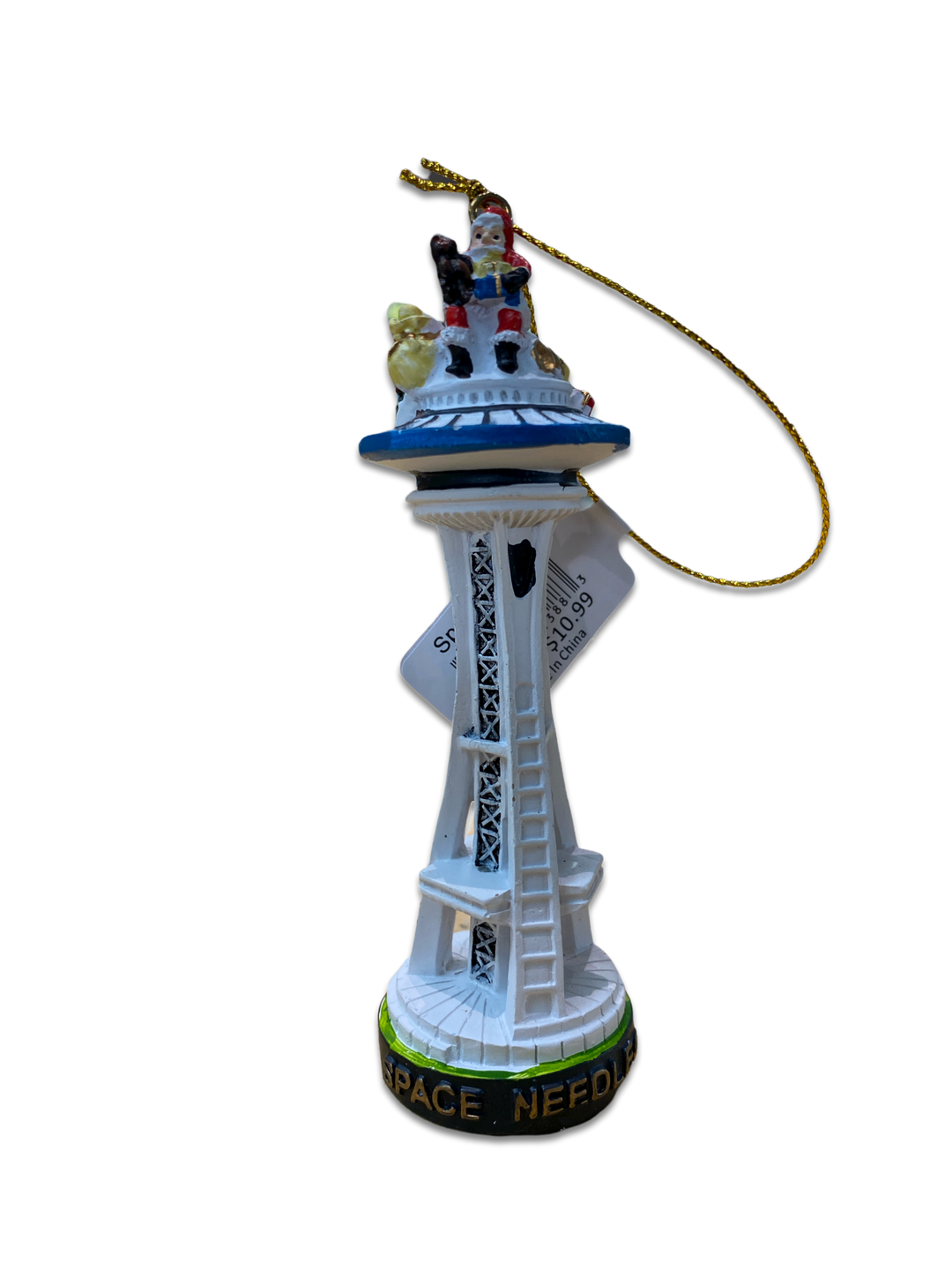 Space Needle Santa Ornament