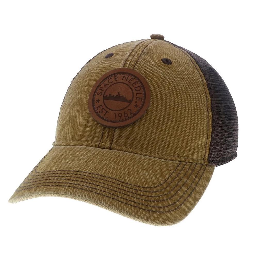 Space Needle Canvas Baseball Cap with Leather Patch