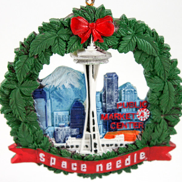 Wreath Ornament - Seattle Cityscape